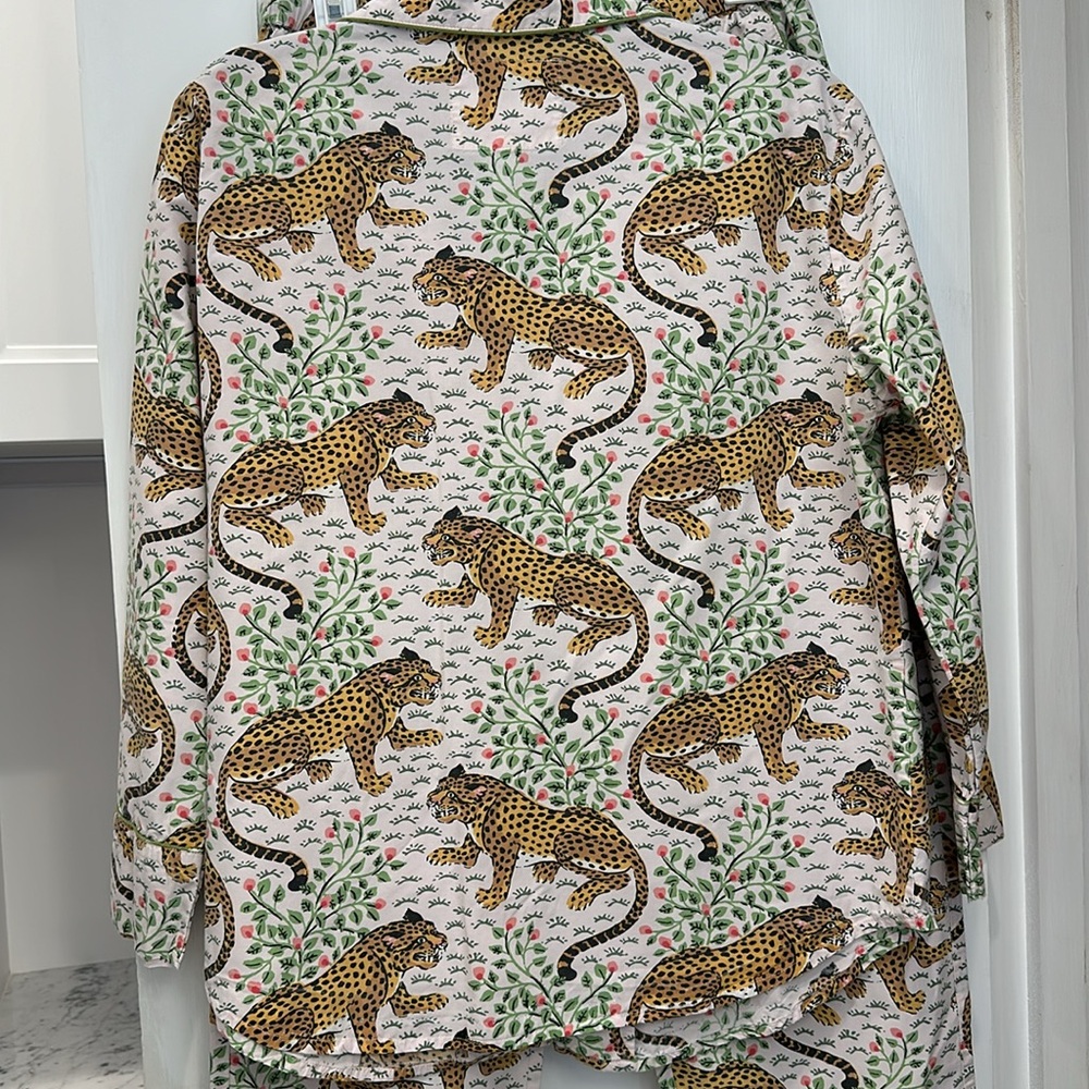 Print Fresh Bagheera Blush Long Pajamas Sleep Set Women's Cotton Sz Xs - Picture 5 of 10